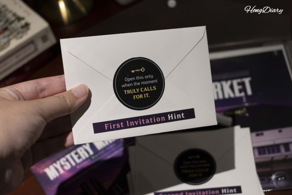 Una de las seis tarjetas de pistas del juego Mystery Market