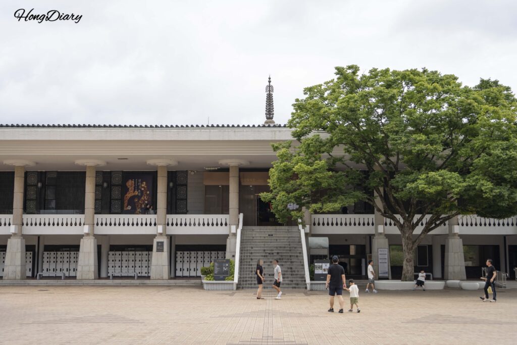 Exterior view of the Silla History Gallery, the main building at Gyeongju National Museum