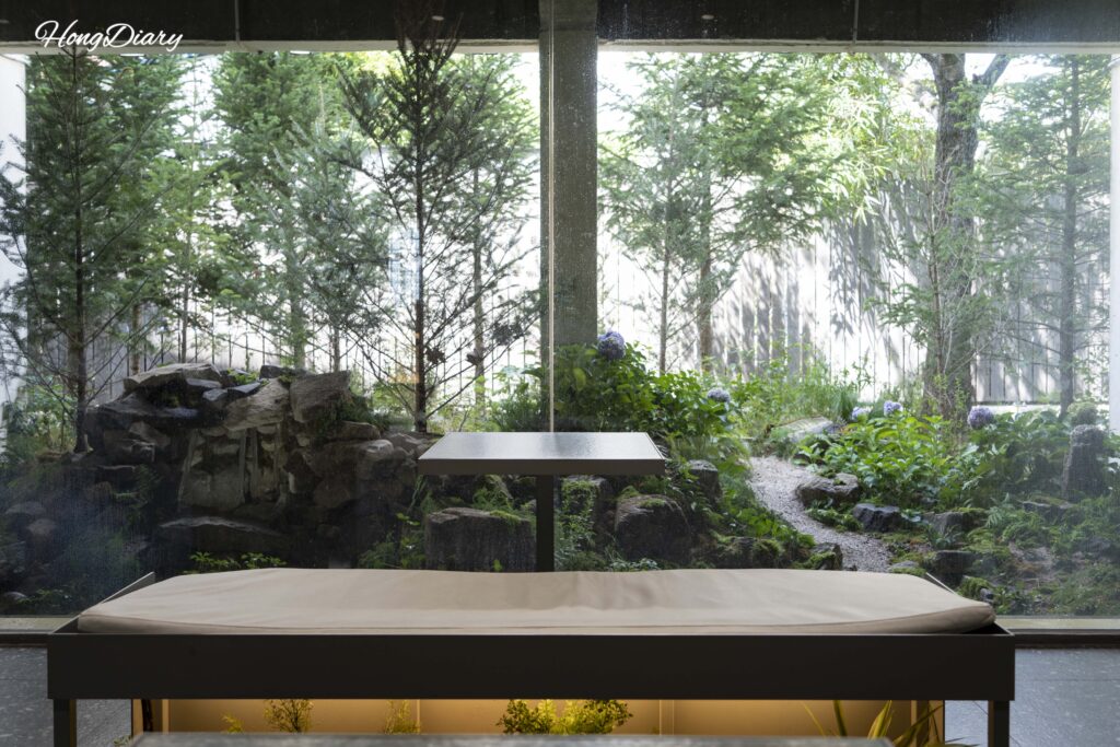 Summer-themed seating area at Yeoldudal Cafe Miryang
