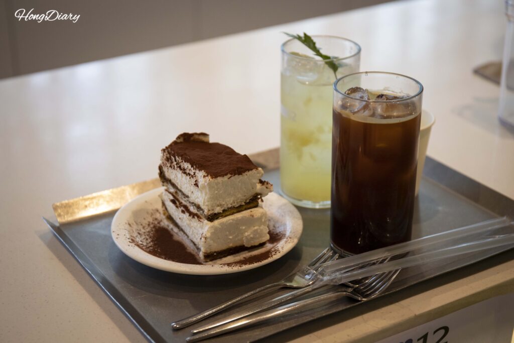 Tiramisu and coffee served at Yeoldudal Cafe Miryang
