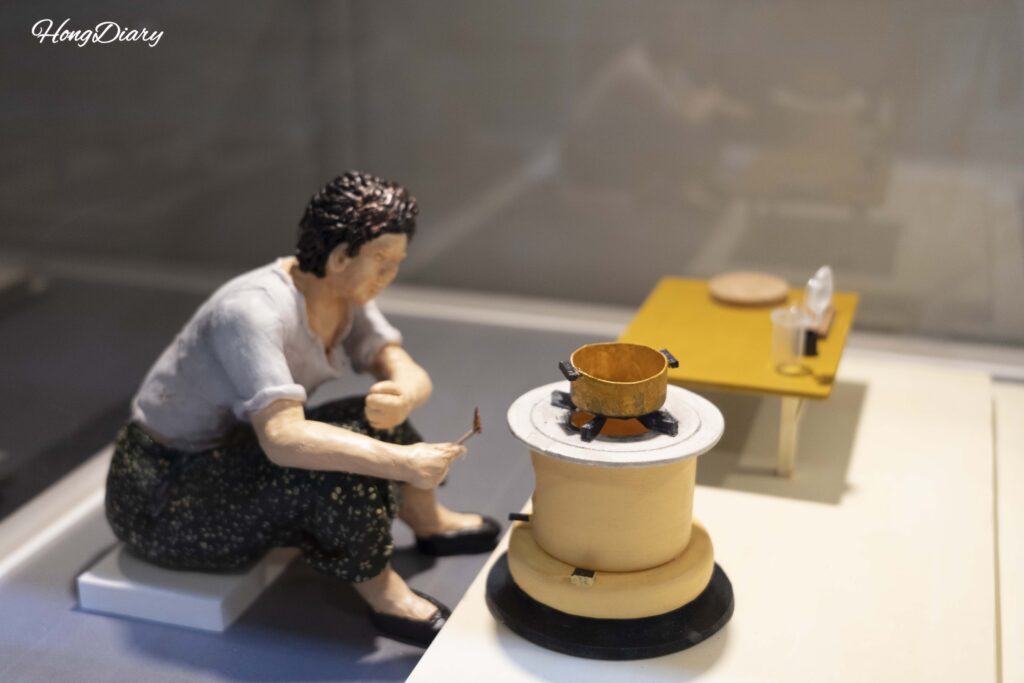 マッチ博物館に展示されたマッチを使った日常生活の再現模型
