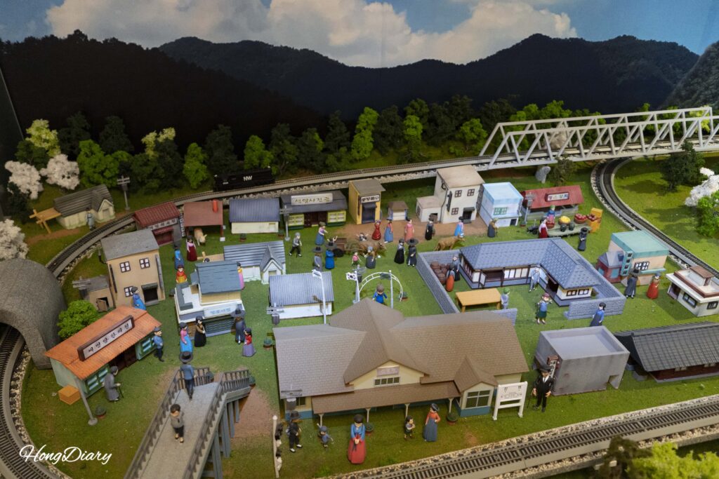 晋永鉄道博物館 第2展示室の列車ジオラマ展示